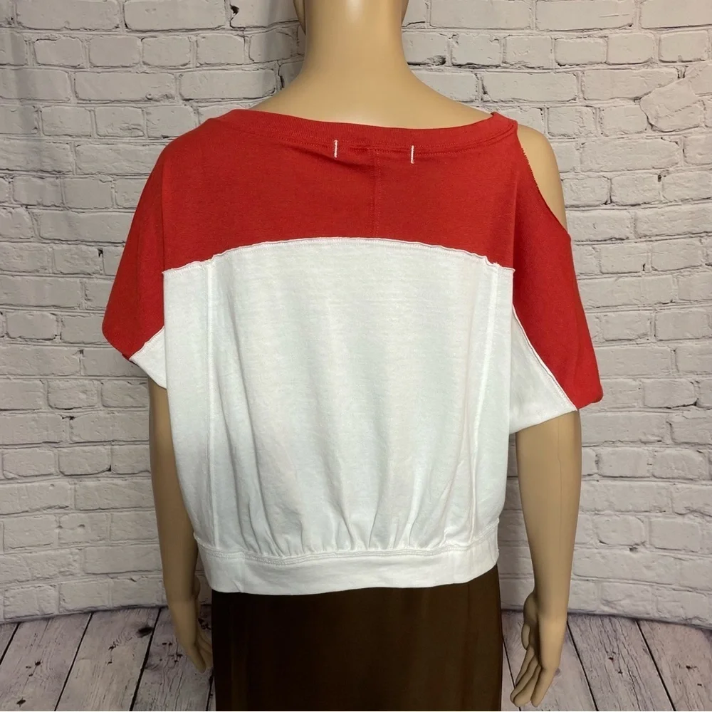 NWT New Free People Colorblock Field Goal Crop T-Shirt Size M
